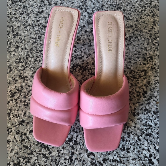 Chase+Chloe Barbie Pink Heel Mules Vintage "Eliza" 10 BARBIECORE - Picture 2 of 3